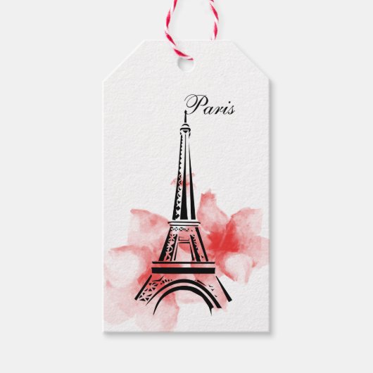 Romantic Eiffel Tower Paris Cadeaulabel (Voorkant)