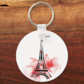 Romantic Eiffel Tower Paris Sleutelhanger (Voorkant)