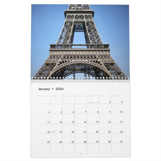 Romantic Eiffeltoren Parijs 2015 Kalender (Jan 2026)
