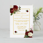 Romantic Elegance: Bourgogne & White Floral Weddin Folie Uitnodiging<br><div class="desc">Romantic Elegance: Bourgogne & White Floral Wedding Gold Foil Uitnodiging Bekijk andere uitnodigingen in onze niche en nestwinkel</div>