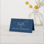 Romantic Elegance Wedding Dinner Guest Name Plaatskaartje<br><div class="desc">Wedding Dinner Guest Name,  in een minimalistisch romantisch elegance marvy blue design-thema.</div>