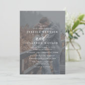 Romantic Elegant 4 Foto Vellum Overlay Wedding Kaart (Staand voorkant)