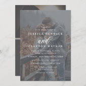 Romantic Elegant 4 Foto Vellum Overlay Wedding Kaart (Voorkant / Achterkant)