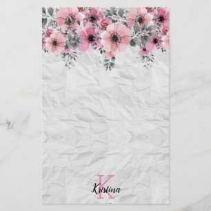 Romantic Elegant Antiek Floral Briefpapier