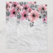 Romantic Elegant Antiek Floral Compositie (Voorkant / Achterkant)