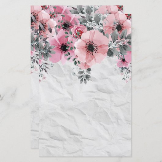 Romantic Elegant Antiek Floral Compositie (Voorkant / Achterkant)