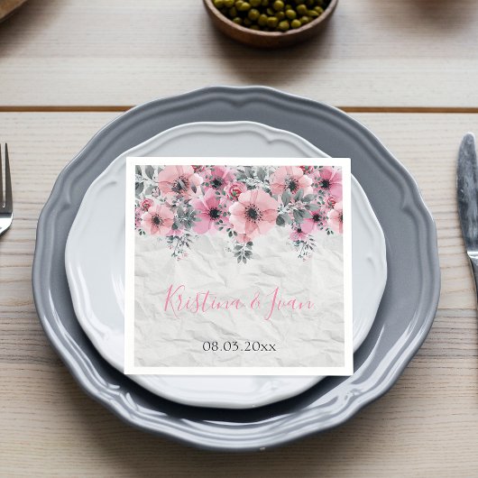 Romantic Elegant Antiek Floral Compositie Servet