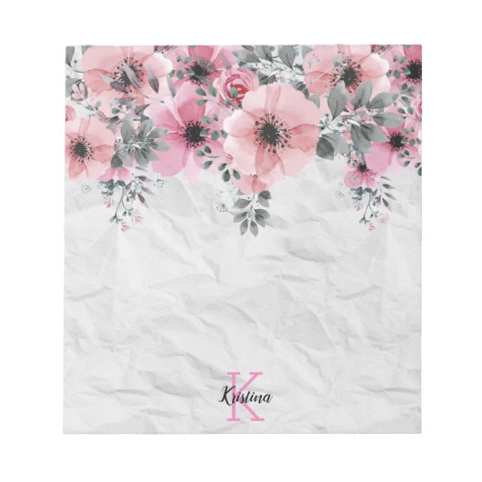 Romantic Elegant Antiek Floral Notitieblok (Voorkant)