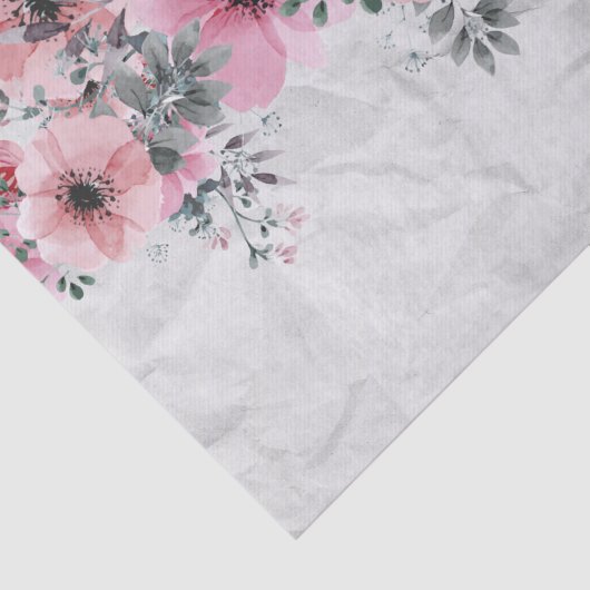 Romantic Elegant Antiek Floral-ontbinding Tissuepapier (Detail)