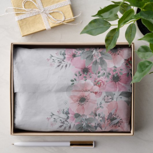 Romantic Elegant Antiek Floral-ontbinding Tissuepapier (Geschenk)