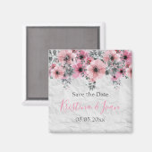 Romantic Elegant Antiek Floral Wedding Magneet (Voorkant / Achterkant)