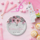 Romantic Elegant Antiek Floral Wedding Papieren Bordje (Feest)