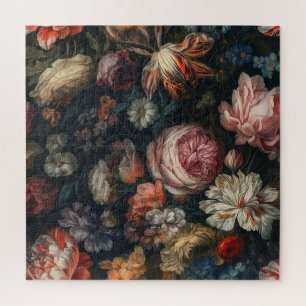 Romantic Elegant Baroque Flowers Oil Painting Legpuzzel