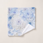 Romantic Elegant Blue Floral Bad Handdoek (Wasdoekje)