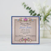 Romantic Elegant Bridal Shower Invitation Kaart (Staand voorkant)