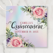 Romantic Elegant Charming Floral Quinceañera Bedankjes Labels (Voorkant)