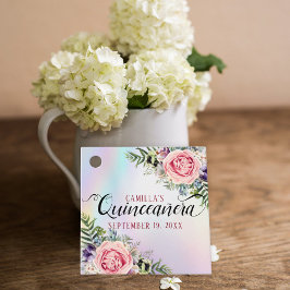 Romantic Elegant Charming Floral Quinceañera Bedankjes Labels
