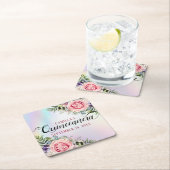 Romantic Elegant Charming Floral Quinceañera Kartonnen Onderzetters (Insitu)