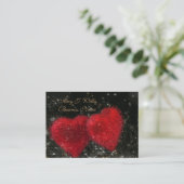 Romantic Elegant Classy Two Red Hearts Business Visitekaartje (Staand voorkant)