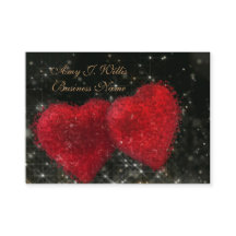 Romantic Elegant Classy Two Red Hearts Business