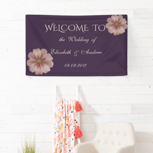 Romantic Elegant Daisy Wedding Banner (Insitu)