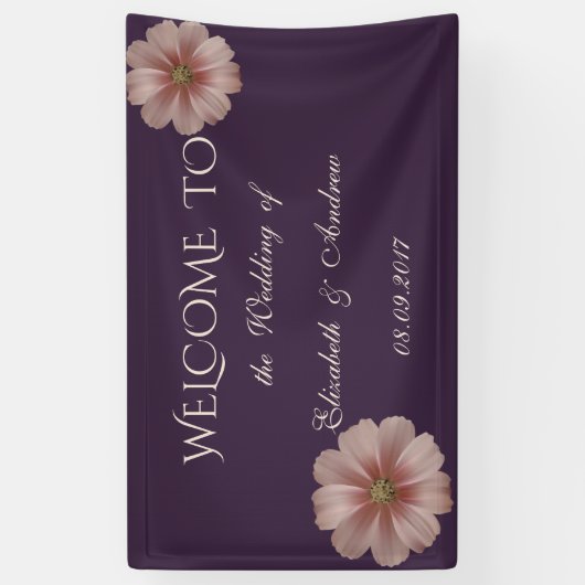 Romantic Elegant Daisy Wedding Banner (Verticaal)