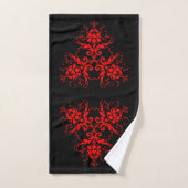 Romantic, Elegant  Damask Red Gothic Bad Handdoek (Handdoek)