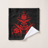 Romantic, Elegant  Damask Red Gothic Bad Handdoek (Wasdoekje)