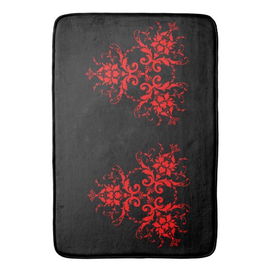 Romantic, Elegant Damask Red Gothic Badmat (Voorkant Verticaal)