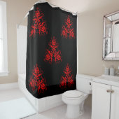 Romantic, Elegant  Damask Red Gothic Douchegordijn (In situ)