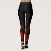 Romantic, Elegant  Damask Red Gothic Leggings (Achterkant)