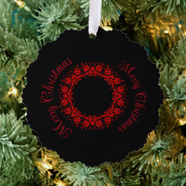 Romantic, Elegant Damask Red Gothic Ornament Kaart