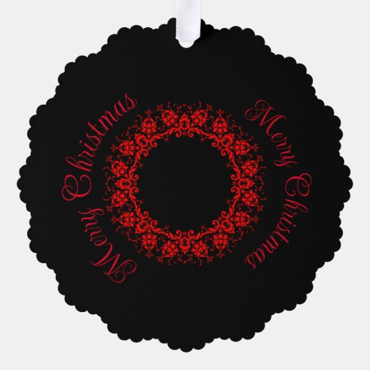 Romantic, Elegant  Damask Red Gothic Ornament Kaart (Achterkant)