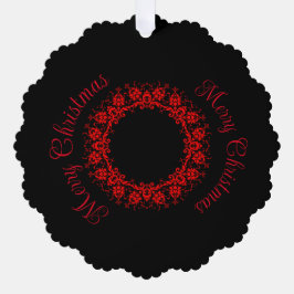 Romantic, Elegant  Damask Red Gothic Ornament Kaart