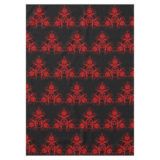 Romantic, Elegant  Damask Red Gothic Tafelkleed (Voorkant)