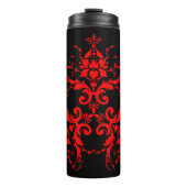 Romantic, Elegant Damask Red Gothic Thermosbeker (Voorkant)