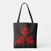 Romantic, Elegant  Damask Red Gothic Tote Bag (Achterkant)
