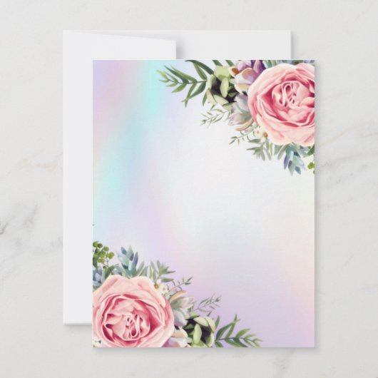 Romantic Elegant Floral Quinceañera Kaart (Achterkant)