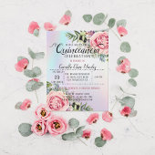 Romantic Elegant Floral Quinceañera Kaart