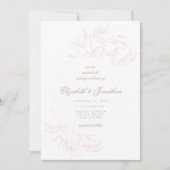 Romantic Elegant Floral Sketch Wedding Uitnodiging (Voorkant)