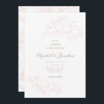 Romantic Elegant Floral Sketch Wedding Uitnodiging<br><div class="desc">Romantic Pink Elegant Floral Sketch Wedding Invitation. Deze uitnodiging is prachtig en Romantisch en bevat een antiek,  door de hand getekende schets met stijlvolle tekst,  waardoor deze tijdloos en klassiek is.</div>