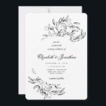 Romantic Elegant Floral Sketch Wedding Uitnodiging<br><div class="desc">Romantic Black Elegant Floral Sketch Wedding Invitation. Deze uitnodiging is prachtig en Romantisch en bevat een antiek,  door de hand getekende schets met stijlvolle tekst,  waardoor deze tijdloos en klassiek is.</div>