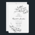 Romantic Elegant Floral Sketch Wedding Uitnodiging<br><div class="desc">Romantic Black Elegant Floral Sketch Wedding Invitation. Deze uitnodiging is prachtig en Romantisch en bevat een antiek,  door de hand getekende schets met stijlvolle tekst,  waardoor deze tijdloos en klassiek is.</div>