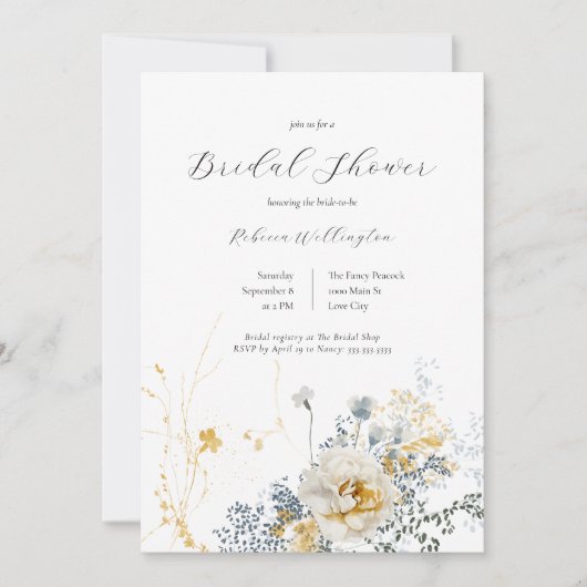 Romantic Elegant Floral Waterverf Vrijgezellenfees Kaart (Voorkant)