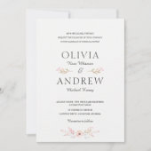 Romantic & Elegant Floral Wedding Invitation Kaart (Voorkant)