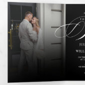 Romantic Elegant Foto drieledig Weddenschap Drieluik Programma (Binnenzijde eerst)