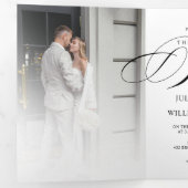 Romantic Elegant Foto drieledig Weddenschap Drieluik Programma (Binnenzijde eerst)