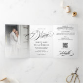 Romantic Elegant Foto drieledig Weddenschap Drieluik Programma (Binnen)