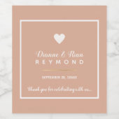 Romantic Elegant gelabeld Wedding Dusty Roos Wijn Etiket (Enkel label)