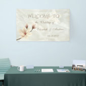 Romantic Elegant Magnolia, Marble Wedding Banner (Beurs)